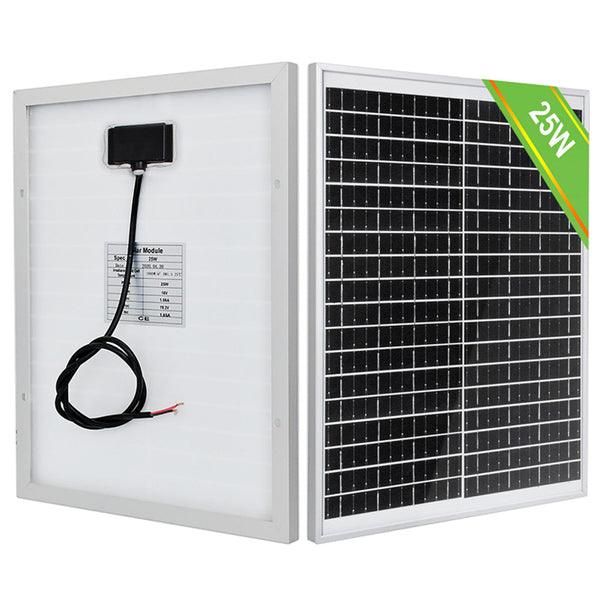 25Wp 12V Solarmodul Monokristallin Erhaltungsladegerät Kit