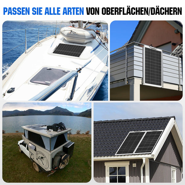 130Wp 12V Flexibles Solarmodul Monokristallin
