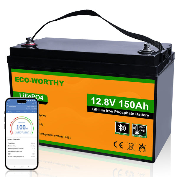 12V 150Ah LiFePO4 Lithium batterie mit Bluetooth
