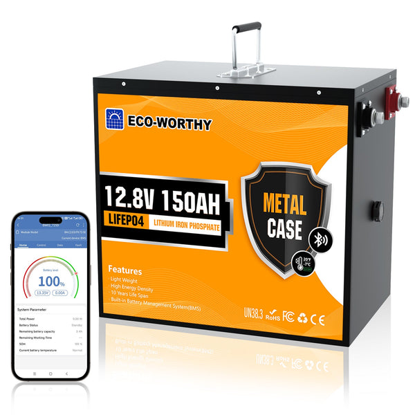 12V 150Ah LiFePO4 Lithium batterij met Bluetooth en ondertemperatuurbescherming