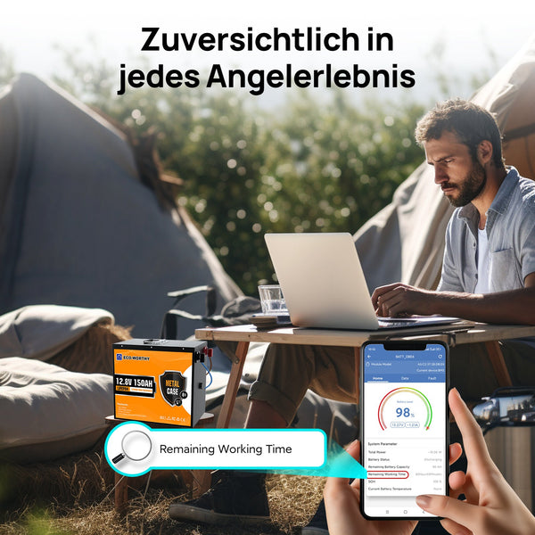 12V 150Ah LiFePO4 Lithium batterie mit Bluetooth und Untertemperaturschutz