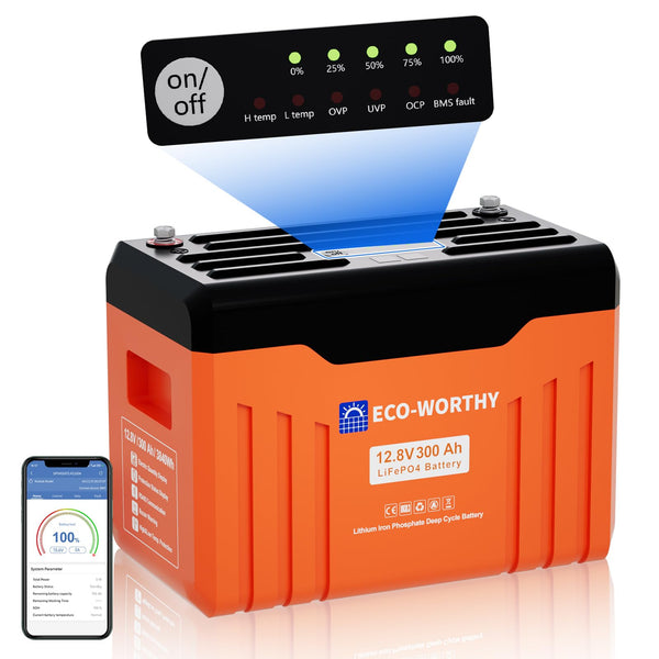 12V 300Ah LiFePO4 Lithium Batterie mit Bluetooth und Untertemperaturschutz