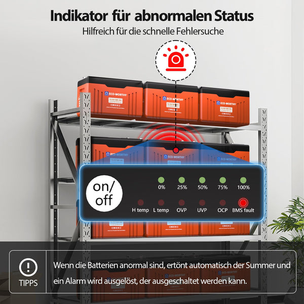 12V 300Ah LiFePO4 Lithium Batterie mit Bluetooth und Untertemperaturschutz