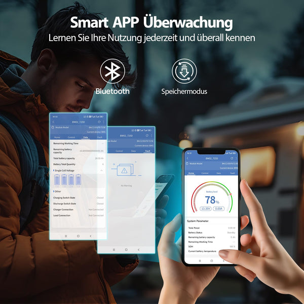 12V 300Ah LiFePO4 Lithium Batterie mit Bluetooth und Untertemperaturschutz