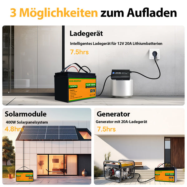 12V 150Ah LiFePO4 Lithium batterie mit Bluetooth