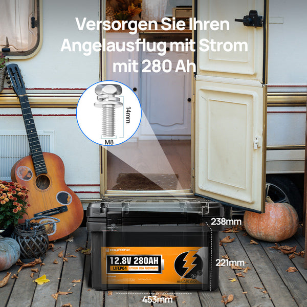 12V 280Ah LiFePO4 Lithium Batterie mit Bluetooth und Untertemperaturschutz