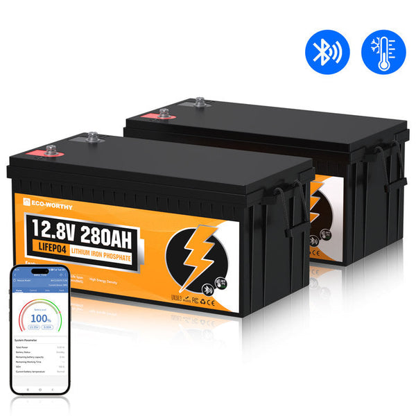 12V 280Ah LiFePO4 Lithium Batterie mit Bluetooth und Untertemperaturschutz
