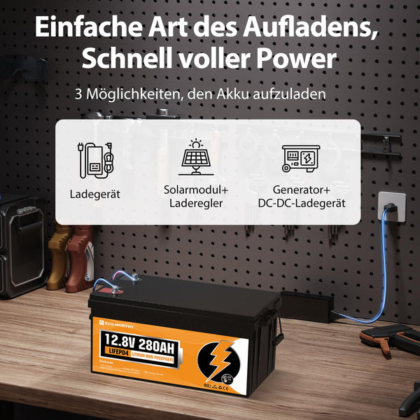 12V 280Ah LiFePO4 Lithium Batterie mit Untertemperaturschutz