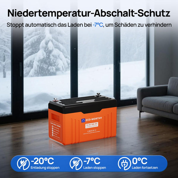 12V 300Ah LiFePO4 Lithiumbatterij met Bluetooth en ondertemperatuurbescherming