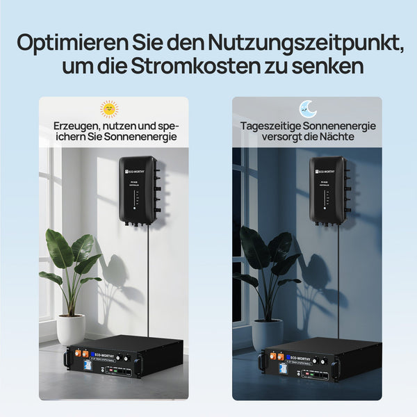 1720W Balkonkraftwerk mit 48V 100Ah LiFePO4 Batterie und Hub 800W Stromspeicher