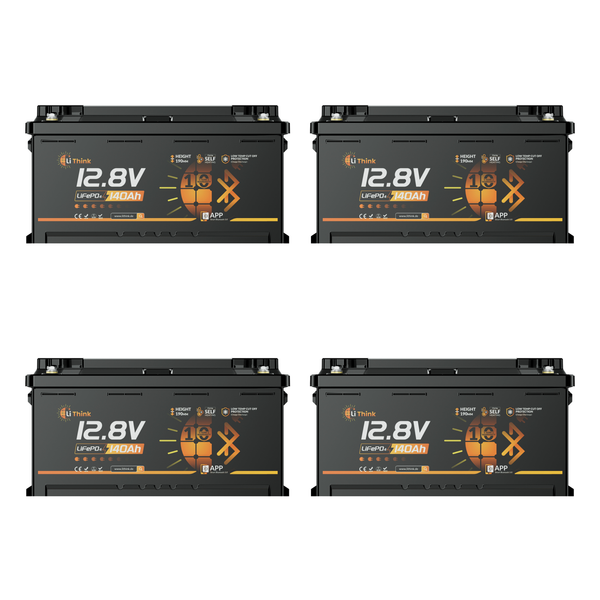 Lithink 12V 140Ah H190 LiFePO4-accu met Bluetooth & zelfverwarming, 200A BMS – DIN H8 voor onder de stoel in camper