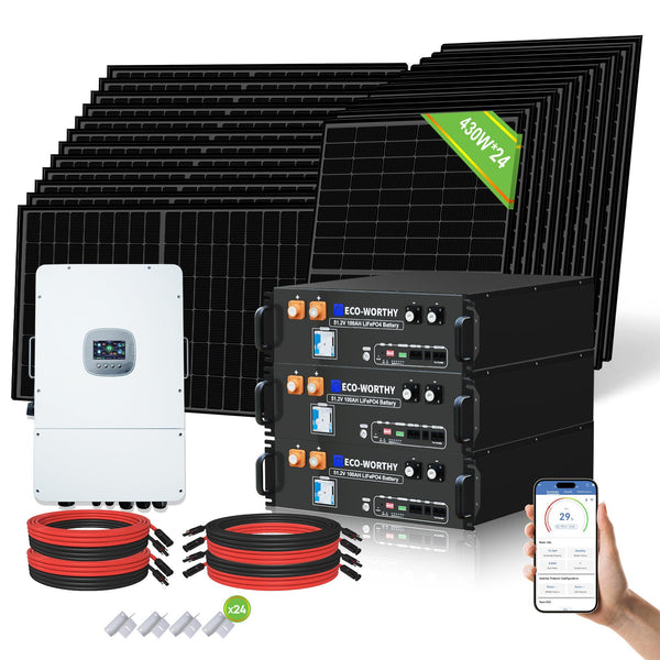 48V 10KW (24 x 430W) Komplettes Off-Grid-Solarkit
