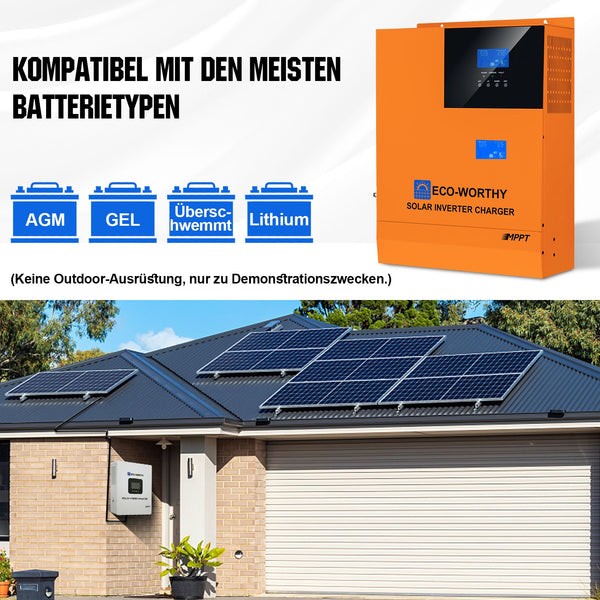 48V 4680W (24 x Bifazial 195W) Komplettes MPPT-Off-Grid-Solarkit