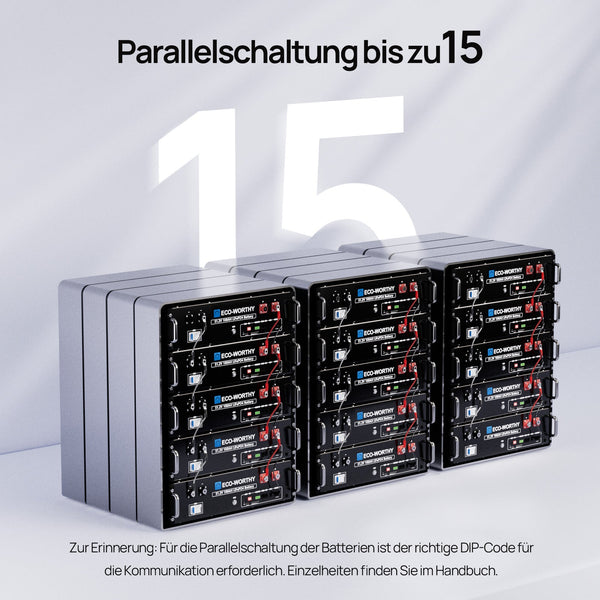 48V (51,2V) 100Ah Server-Rack-Batterie, 5,12kWh Lithium-Batterie, 3U-Größe, mit Bluetooth und WLAN