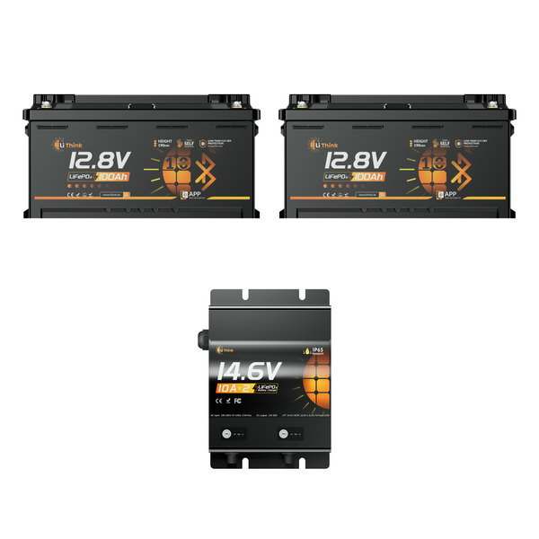 Lithink 12V 100Ah H190 LiFePO4-accu met Bluetooth & zelfverwarming, 120A BMS – DIN H8 voor onderstoel in camper