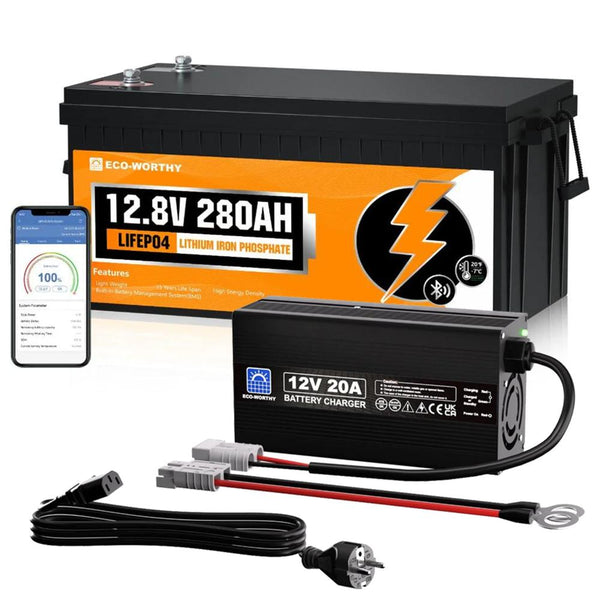 12V 280Ah LiFePO4 Lithium Batterie mit Bluetooth und Untertemperaturschutz