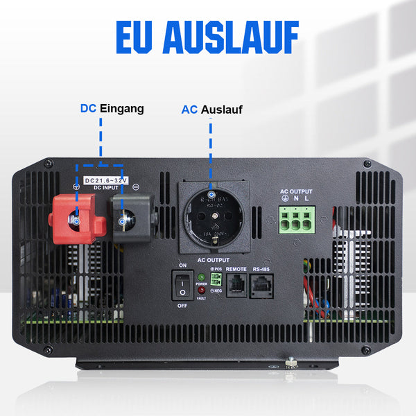 3000W 24V Zonne-omvormer Pure Sinus DC 24V AC 230V