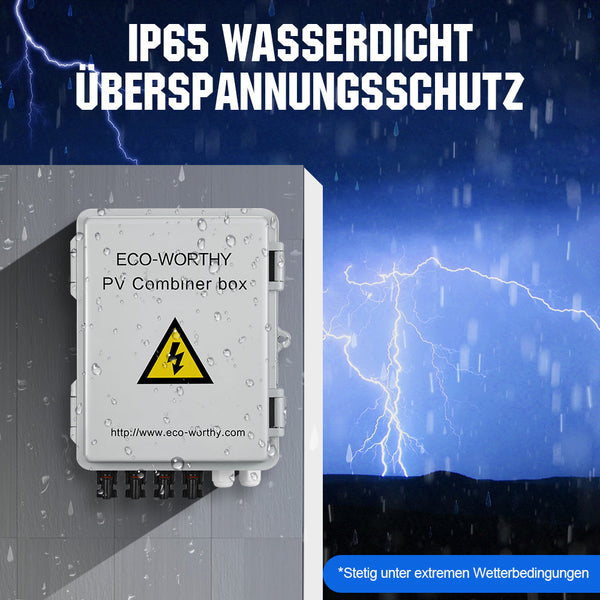 4-saitige PV-Kombinationsbox mit 4*10A Leistungsschaltern für Solaranlage