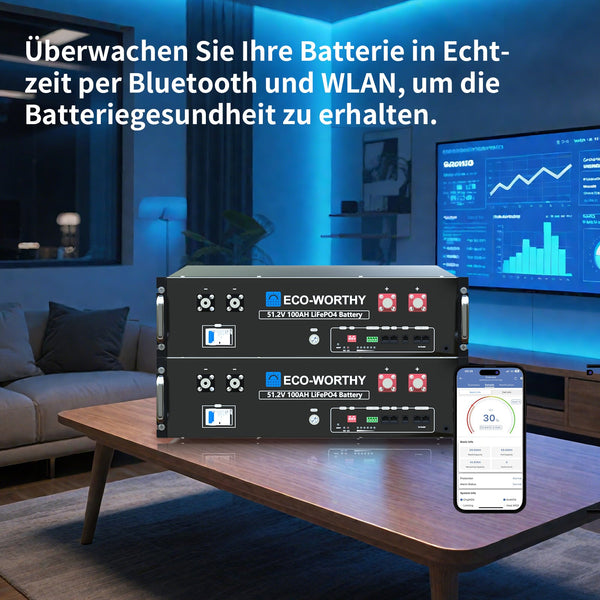 Energiespeicher-Stromversorgungskit 15,36 kWh, ausgestattet mit 48V 100AH Lithiumbatterie und netzanschließbarem All-in-One-Wechselrichter 12KW 48Vdc-230/400Vac