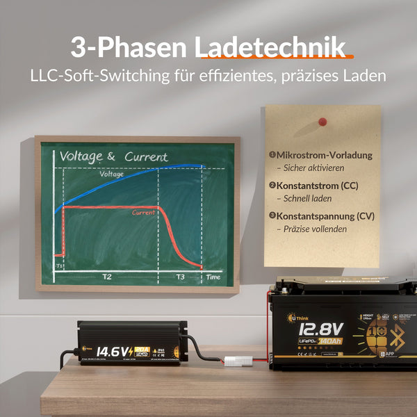 Lithink 14.6V 20A Waterdichte Snellader – voor LiFePO₄, NCM en Loodaccu's