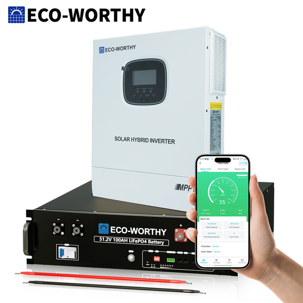 Notstromversorgungssystem für Privathaushalte mit 48V 100Ah LiFePO4-Batterie und 48V 3000W Hybrid-Wechselrichter