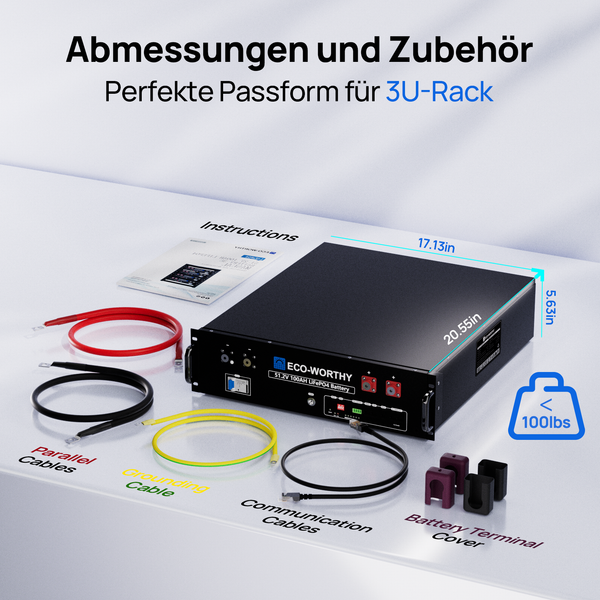 Notstromversorgungssystem für Privathaushalte mit 48V 100Ah LiFePO4-Batterie und 48V 3000W Hybrid-Wechselrichter