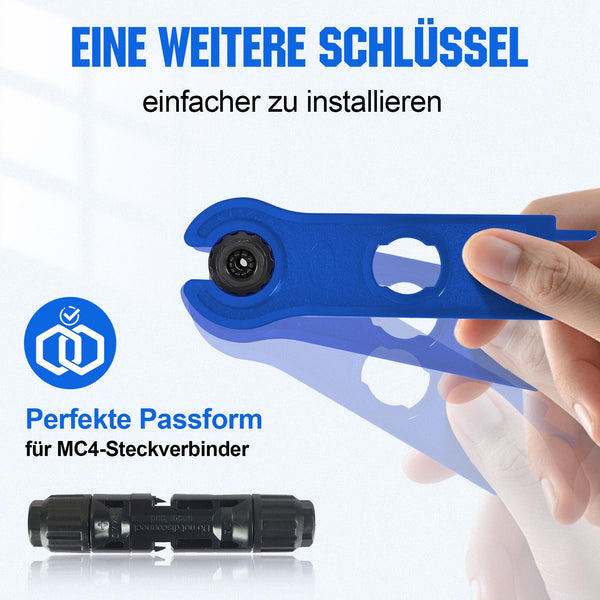 Zonne-krimpzangen Set voor 2,5/4,0/6,0mm² Zonne-kabel, 10 Paar Zonne-stekkers + 2 x Zonne-sleutels, Set voor Zonne-installatie, Fotovoltaïek