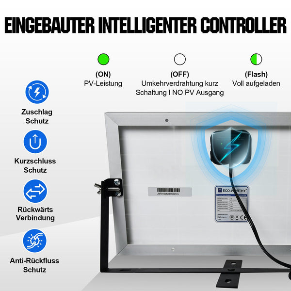 Verbeterde 10W 12V monokristallijn Solarmodule Oplaadkit met Onderhoudslading