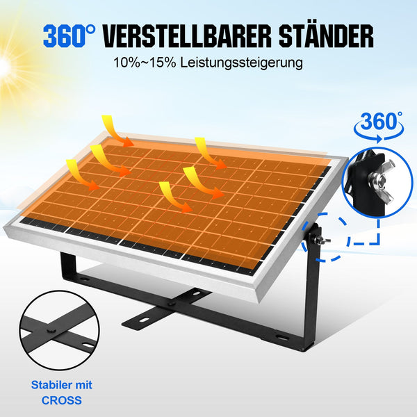 Verbesserte 10W 12V monokristallines Solarmodul Ladegerät Kit mit Erhaltungsladung
