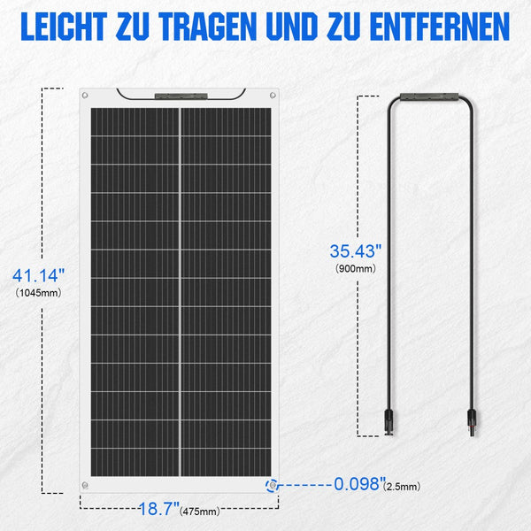 100Wp 12V Flexibles Solarmodul Monokristallin