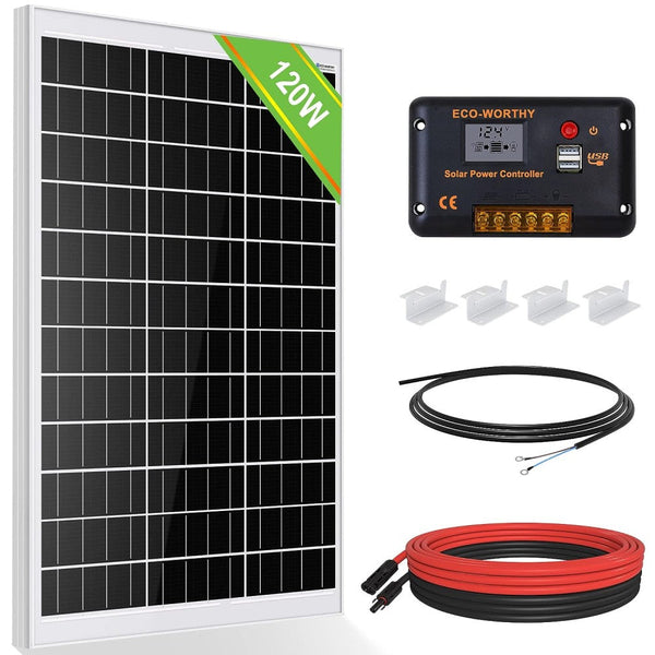 120Wp 240Wp 12V Komplettset Solaranlage mit 0,6kWh Lithium Speicher+600W Wechselrichter