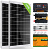 120Wp 240Wp 12V Komplettset Solaranlage mit 0,6kWh Lithium Speicher+600W Wechselrichter