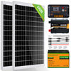 120Wp 240Wp 12V Komplettset Solaranlage mit 0,6kWh Lithium Speicher+600W Wechselrichter