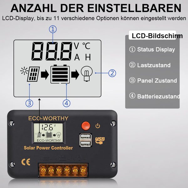 PWM Solarladeregler 30A 12V/24V Aus zweiter Hand