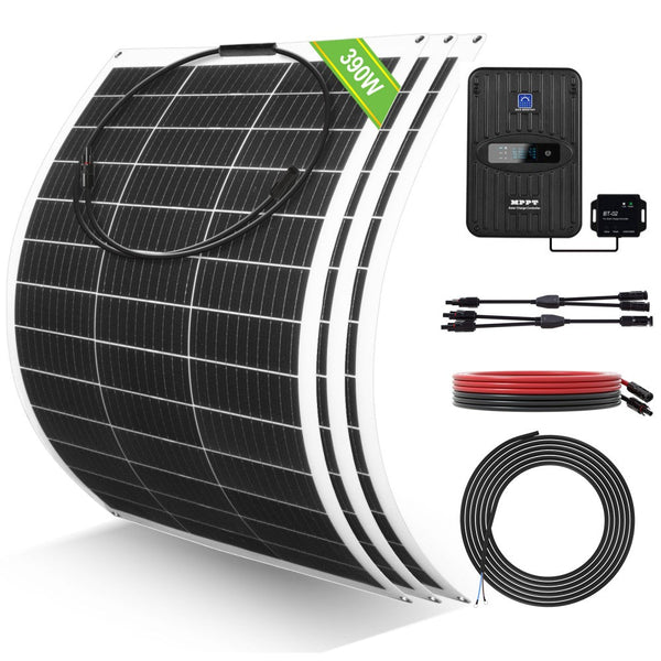 Wohnmobile 130Wp 260Wp 390Wp 520Wp 12V Basispaket Solaranlage mit 130Wp Semi-Flexibles Solarmodul