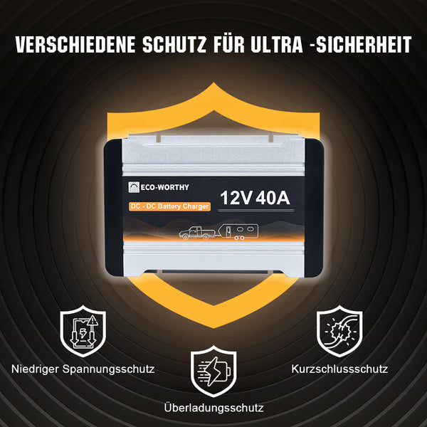 12V 20A & 40A MPPT DC Zu DC Batterieladegerät Für 12V LiFePO4, Blei-Säure, SLA, Gel, AGM Und Calcium-Batterien