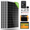 480Wp 12V (4x120Wp) Komplettset MPPT Solaranlage mit 1,2kWh Lithium Speicher+1,1kW Wechselrichter