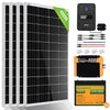 480Wp 12V (4x120Wp) Komplettset MPPT Solaranlage mit 1,2kWh Lithium Speicher+1,1kW Wechselrichter