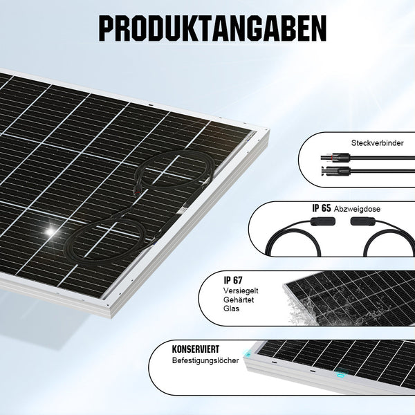 Bifaziale 120Wp 12V Solarmodul Monokristallin