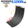 Wohnmobile 130Wp 260Wp 390Wp 520Wp 12V Komplettset Solaranlage mit 130Wp Semi-Flexibles Solarmodul+Lithium Speicher