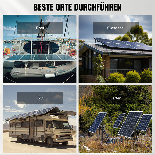 Bifaziale 195Wp 12V Solarmodul Monokristallin