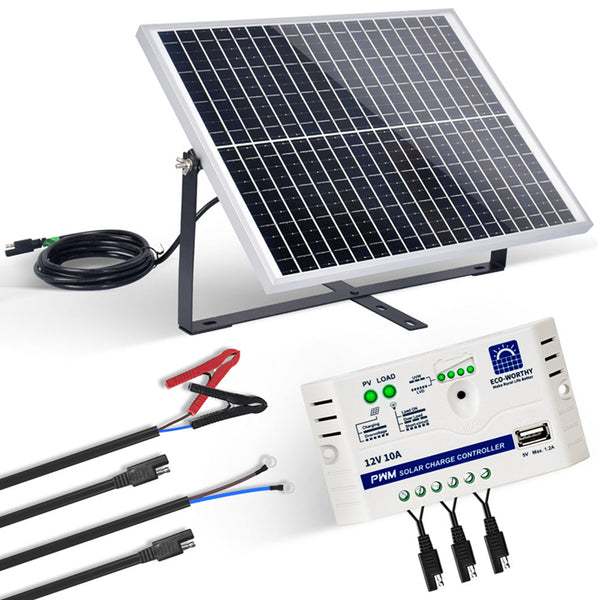 25Wp 12V Solarmodul Monokristallin Erhaltungsladegerät Kit