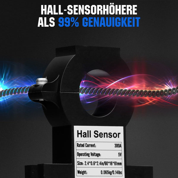 300A 3,5" berührbares Display Battery Monitor mit Hall-Sensor für AGM und Lithium Batterien (LiFePO4)