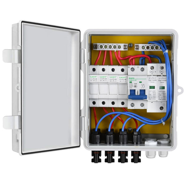 4-saitige PV-Kombinationsbox mit 4*10A Leistungsschaltern für Solaranlage