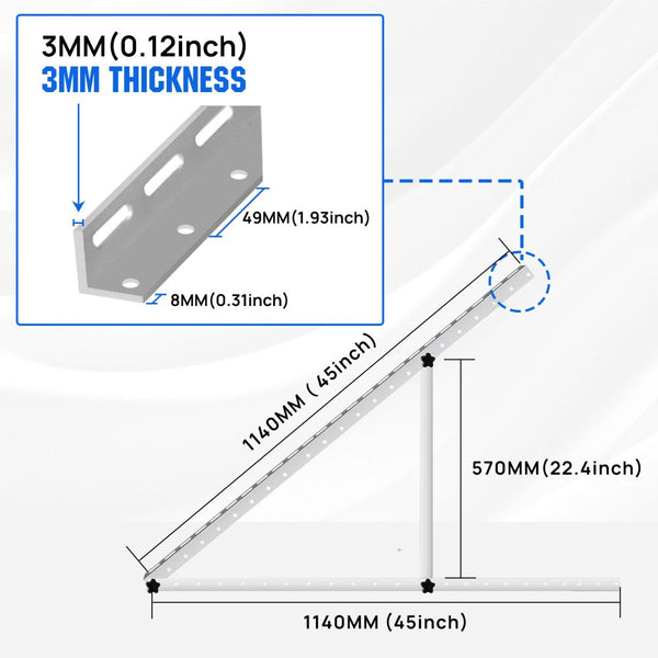 114cm Solarpanel-Neigungshalterungen mit einstellbarem Winkel