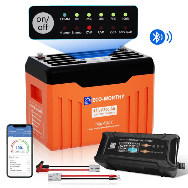 12V 300Ah LiFePO4 Lithiumbatterij met Bluetooth en ondertemperatuurbescherming