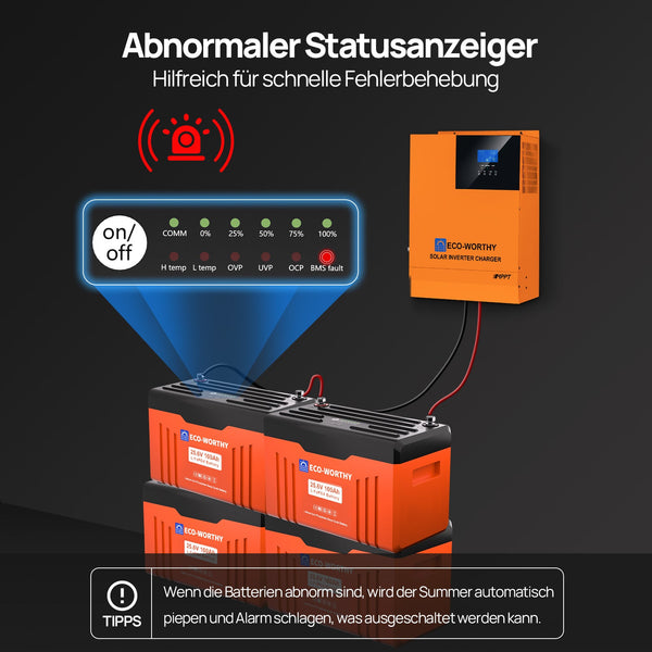 24V 100Ah LiFePO4 Lithiumbatterij met Bluetooth en ondertemperatuurbescherming
