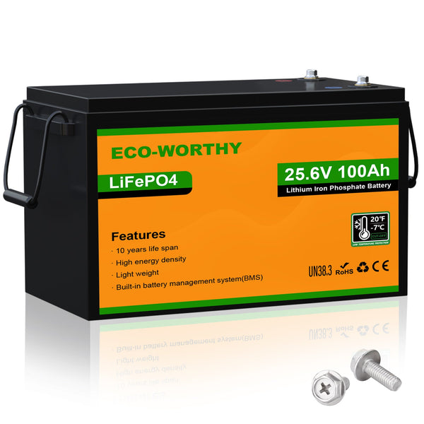 24V 100Ah LiFePO4 Lithiumbatterij met ondertemperatuurbescherming