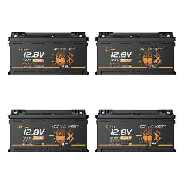 Lithink 12V 100Ah H190 LiFePO4-accu met Bluetooth & zelfverwarming, 120A BMS – DIN H8 voor onderstoel in camper