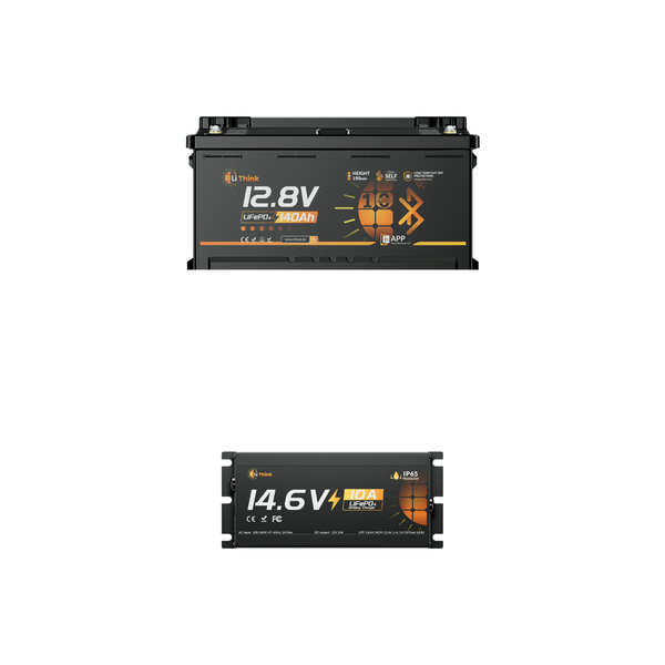Lithink 12V 140Ah H190 LiFePO4-accu met Bluetooth & zelfverwarming, 200A BMS – DIN H8 voor onder de stoel in camper